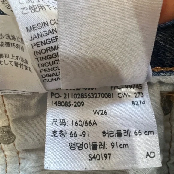 LEVI'S 501‎ High Rise Shorts Womens Size 26 Cutoff Denim Blue Distressed Cotton - Picture 10 of 10